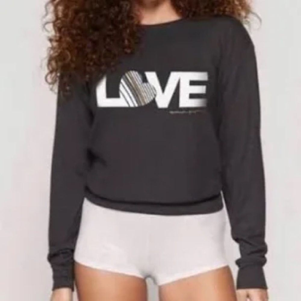 Spiritual Gangster Rainbow Heart XL Grey Sweatshirt. Love Print.